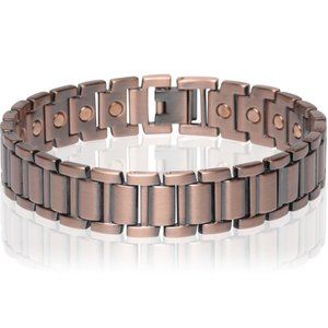 Antique Copper Magnetic Link Bracelet - Arthritis Pain Relieve Energy Bracelet